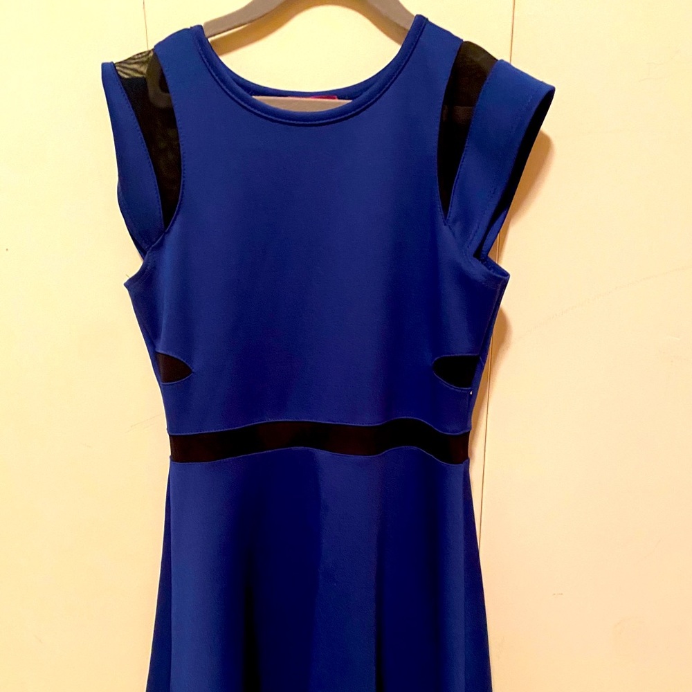 A Line Blue and Black Dress